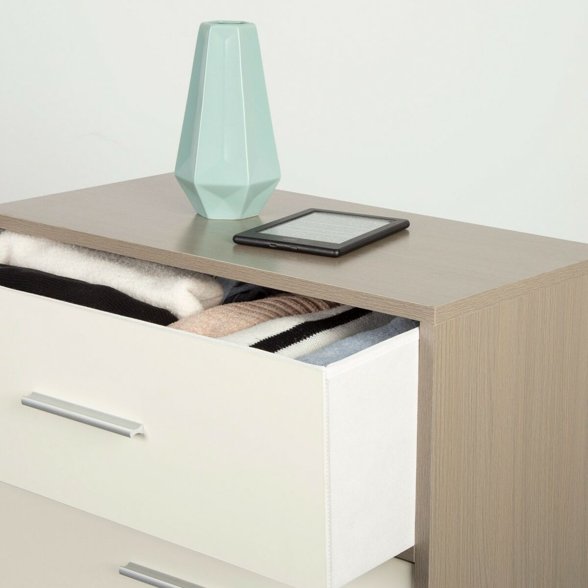 Cómoda Max Home Branco Cinzento Moderno 58 x 91 x 30 cm